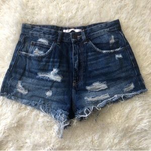 Zara High Waisted Denim Shorts